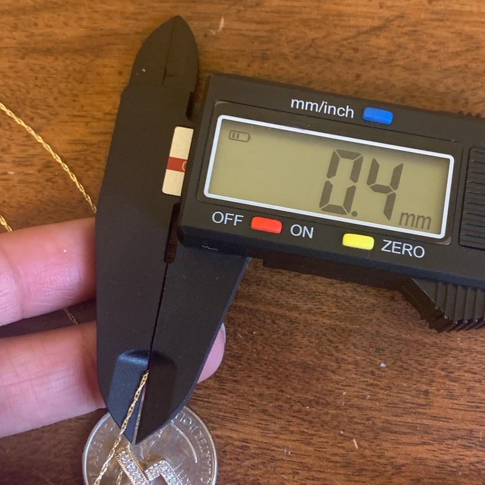 14kt Gold Square Diamond Pendant Necklace - Picture 6 of 7